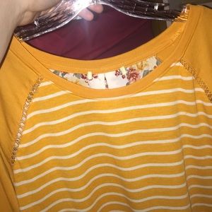 Yellow Stripes Flower Top